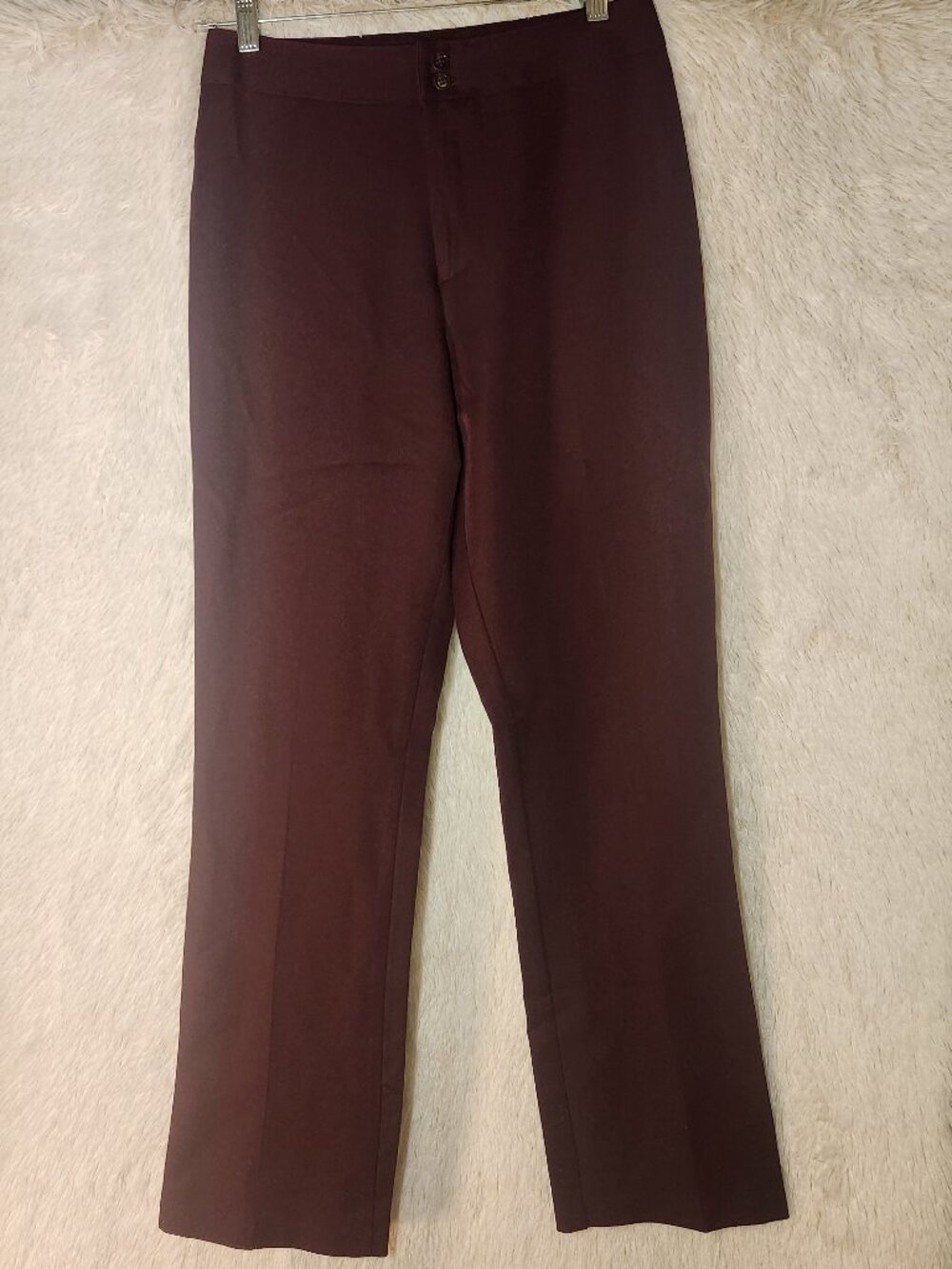 Stretch Straight-Leg Pants in Deep Burgundy Women Size 9 Juniors'